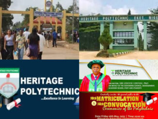 Heritage Polytechnic 2026 matriculation and convocation ceremony students in gowns
