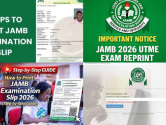 JAMB 2026 UTME slip reprinting portal details for candidates